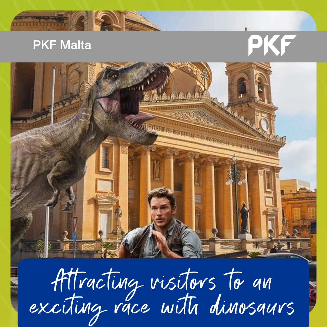 Attracting visitors to an exciting race with dinosaurs