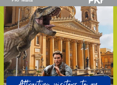 Attracting visitors to an exciting race with dinosaurs